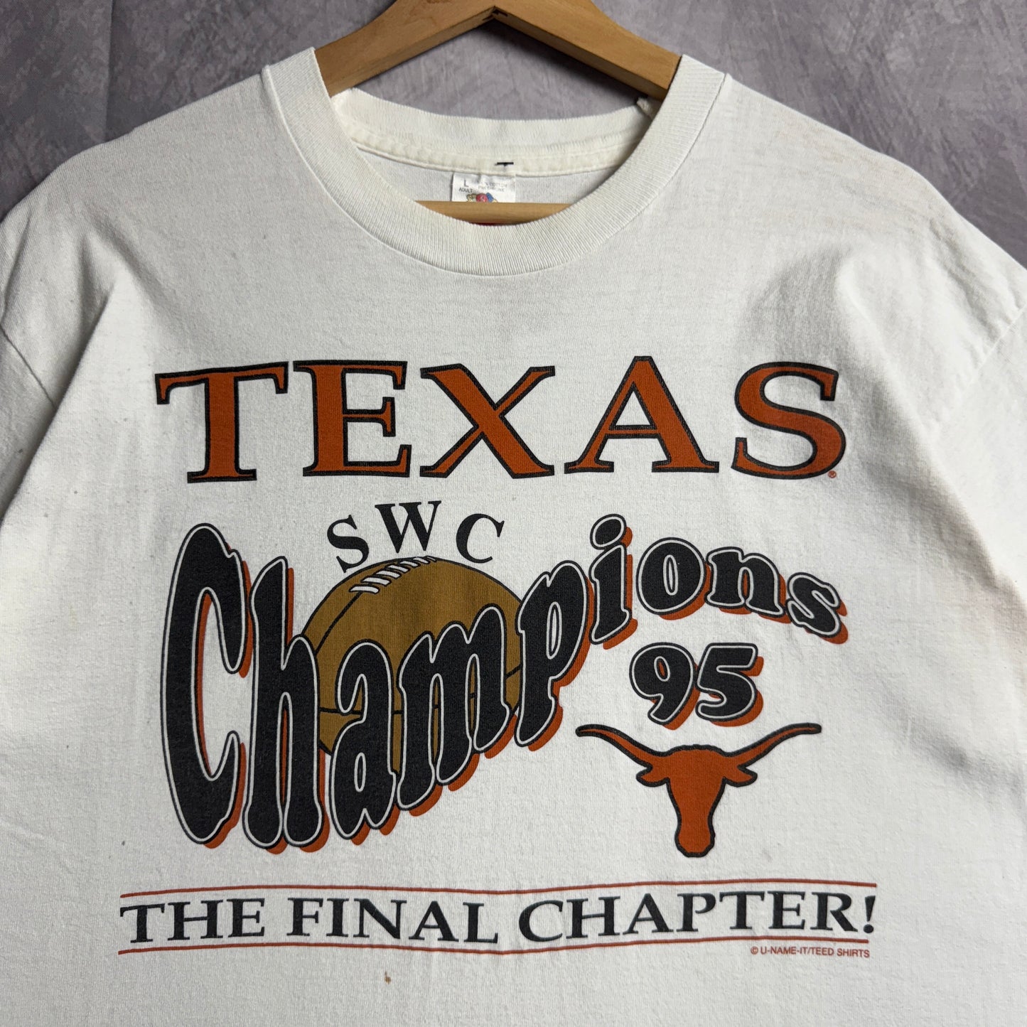 1995 White Texas Longhorns SWC Champions Shirt 4602