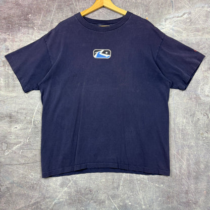 90s Navy Blue Rusty Surf Skate Logo Graphic Shirt XL 0838