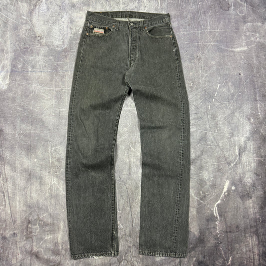 90s Faded Black Gray Levi's 501 Jeans 32x35 X22