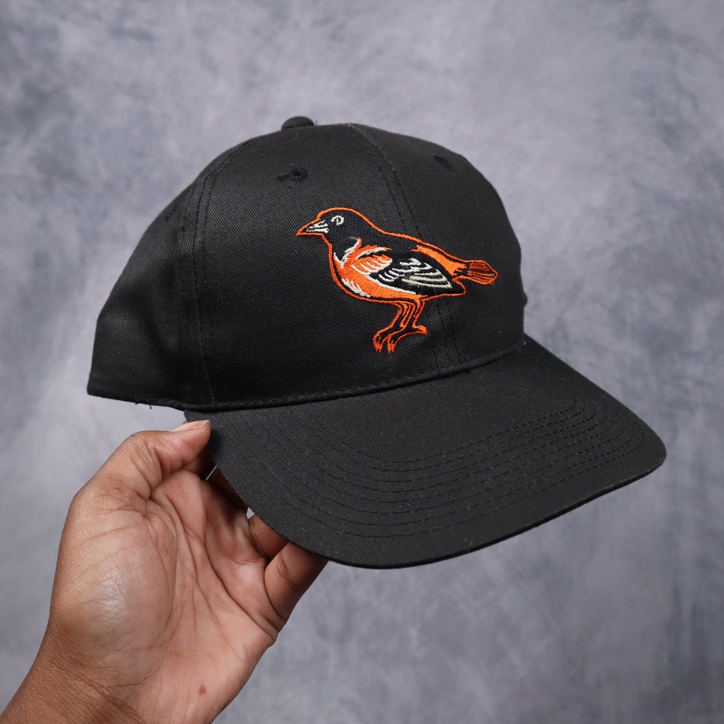 90s Black Baltimore Orioles Plain Logo Snapback Hat 5618