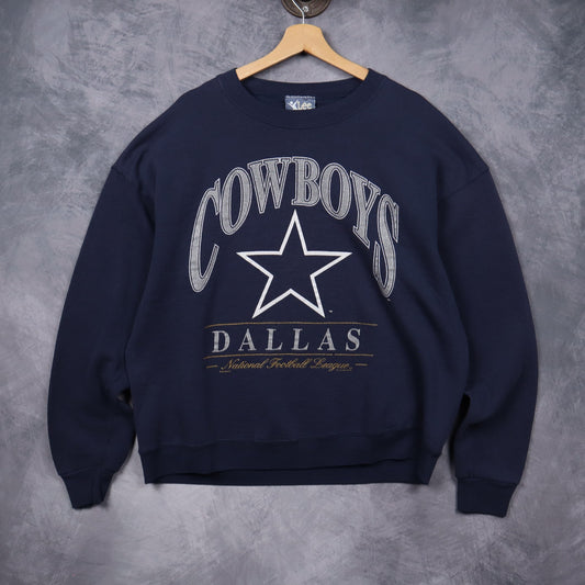 90s Navy Blue Dallas Cowboys Crewneck Sweatshirt 6616