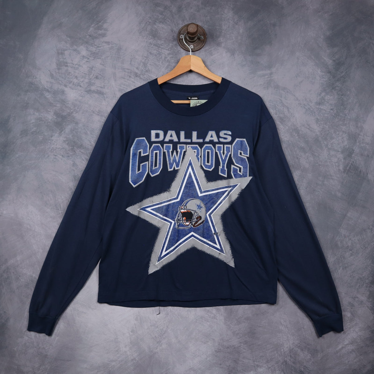 90s Navy Blue Dallas Cowboys Long Sleeve Shirt 6658