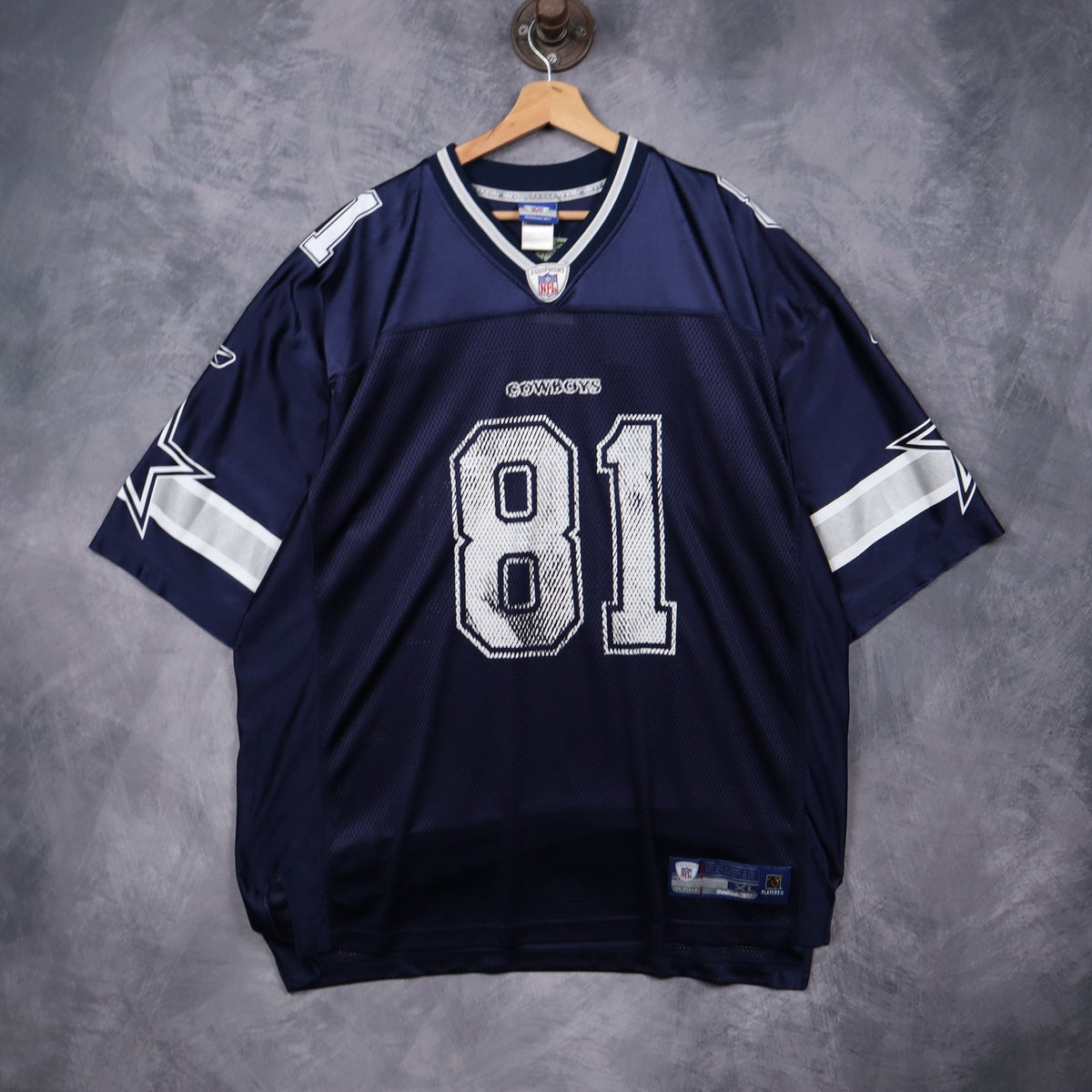 Early 00s Navy Blue Dallas Cowboys Terrell Owens #81 Reebok Jersey 6629