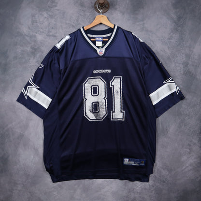 Early 00s Navy Blue Dallas Cowboys Terrell Owens #81 Reebok Jersey 6629