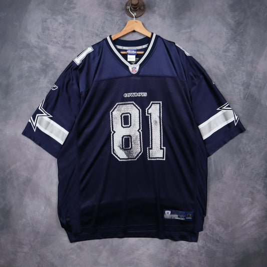 Early 00s Navy Blue Dallas Cowboys Terrell Owens #81 Reebok Jersey 6629