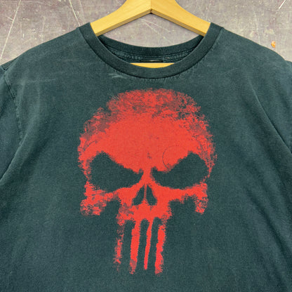 Early 00s Black Marvel The Punisher Graphic Shirt L 1160