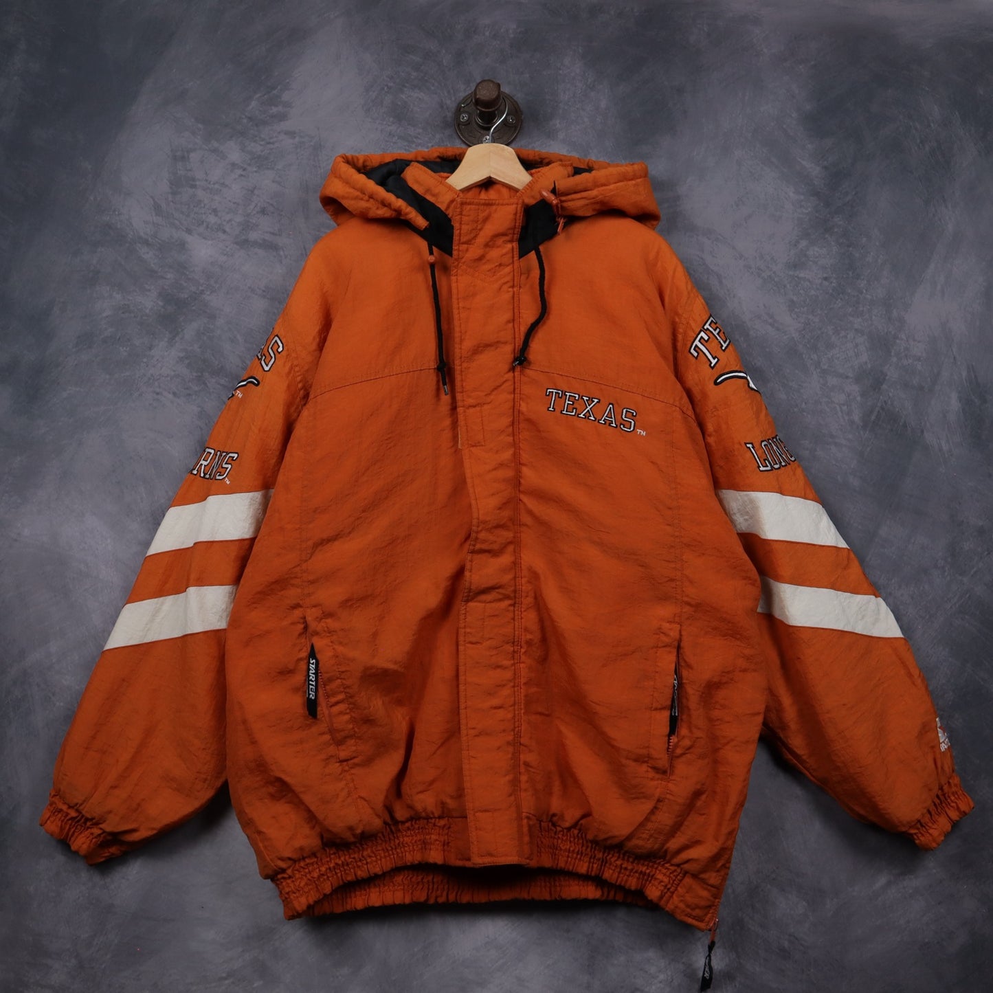 90s Orange Texas Longhorns Starter Hooded Jacket 5925