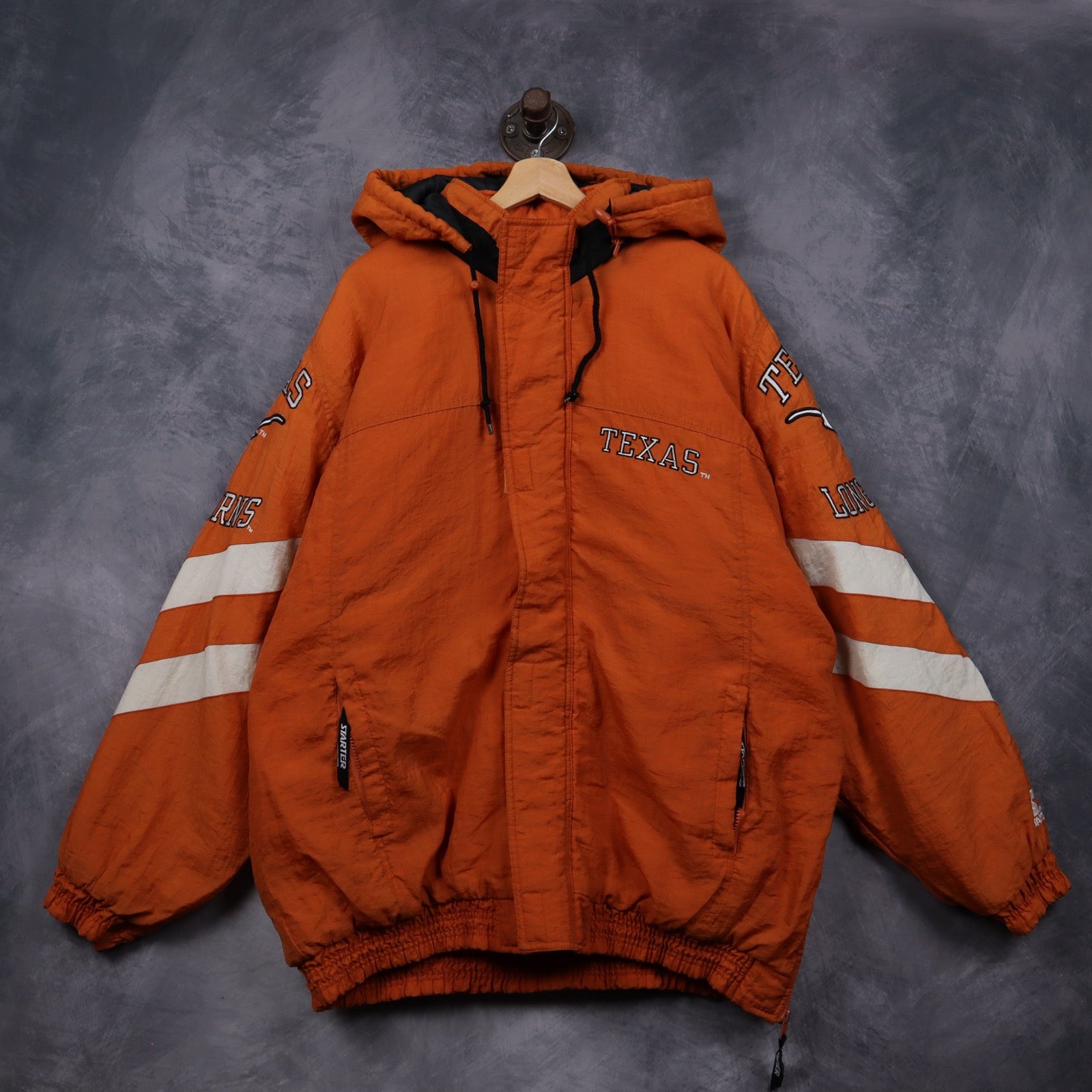 90s Orange Texas Longhorns Starter Hooded Jacket 5925