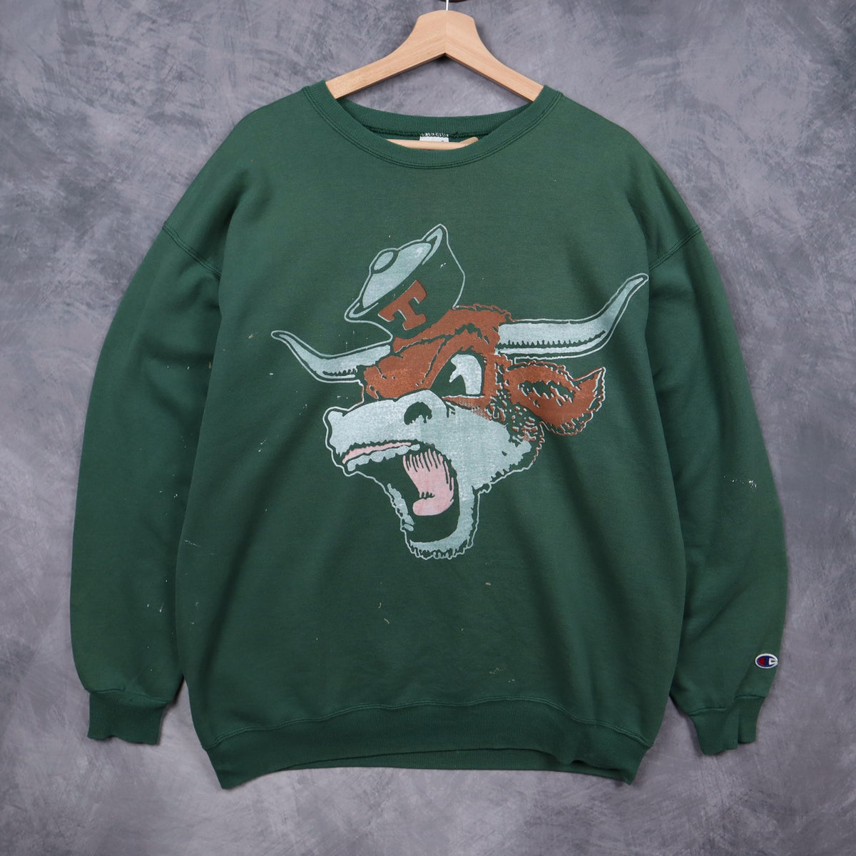 90s Green Texas Longhorns Champion Crewneck Sweatshirt 5683