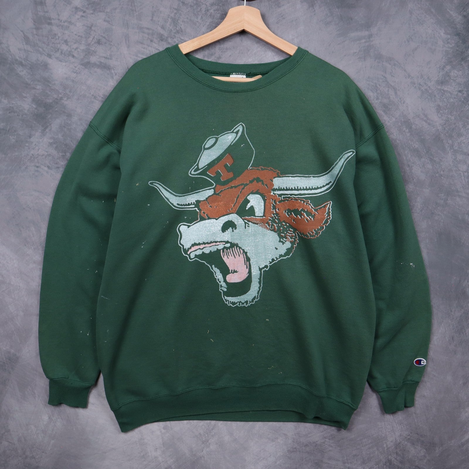 90s Green Texas Longhorns Champion Crewneck Sweatshirt 5683