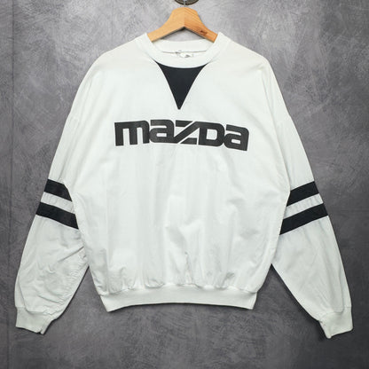 90s White Mazda Crewneck Sweatshirt 4025