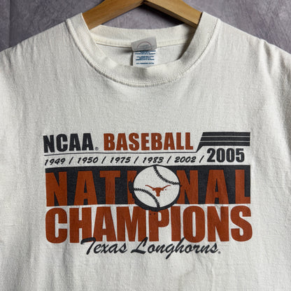 2005 White Texas Longhorns Baseball National Champions Shirt 4514