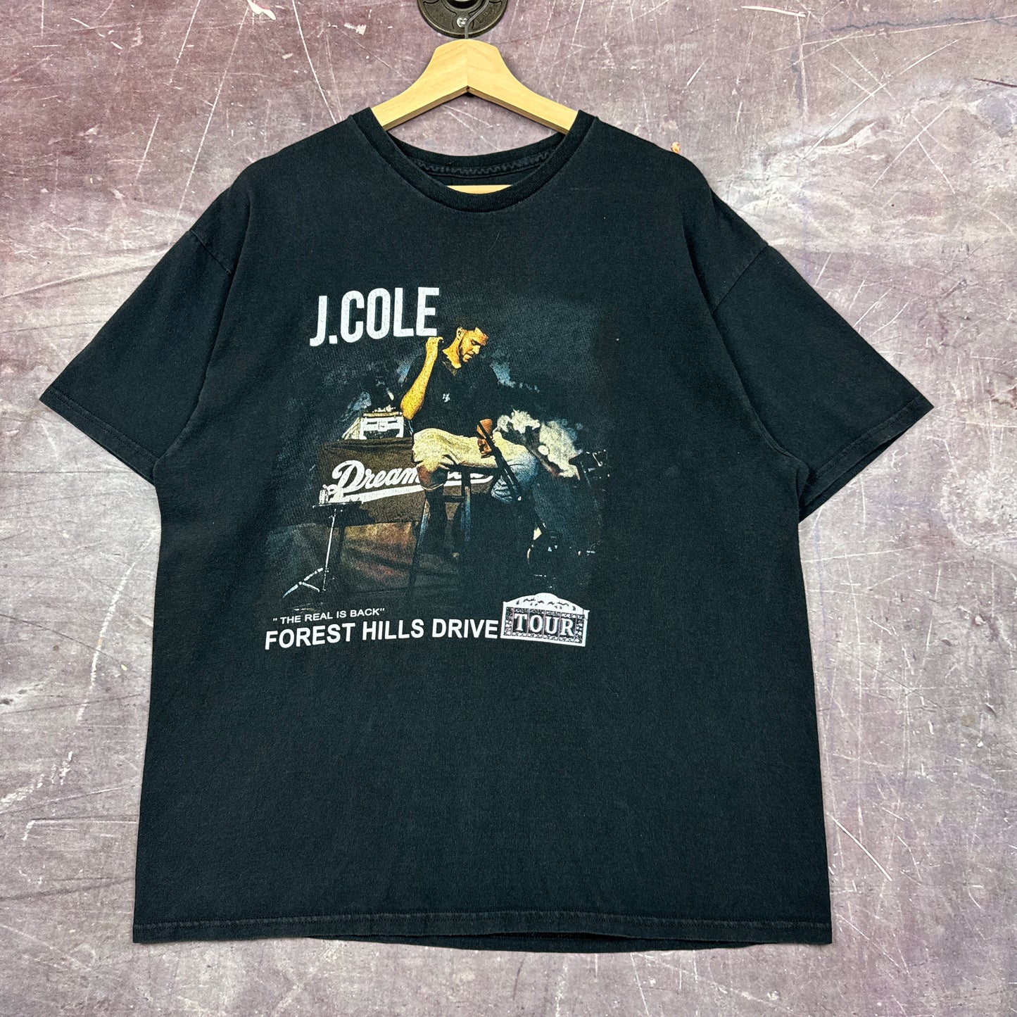 2015 Faded Black J Cole Forest Hills Drive Tour Graphic Shirt L 2948
