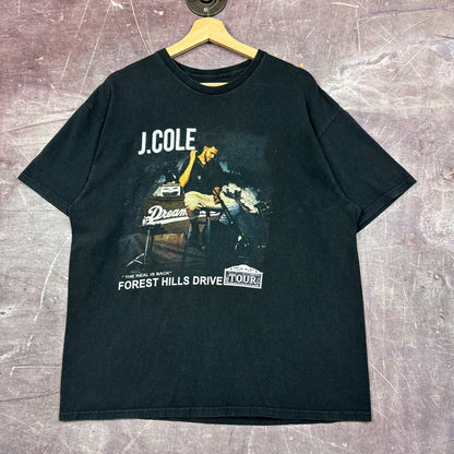 2015 Faded Black J Cole Forest Hills Drive Tour Graphic Shirt L 2948