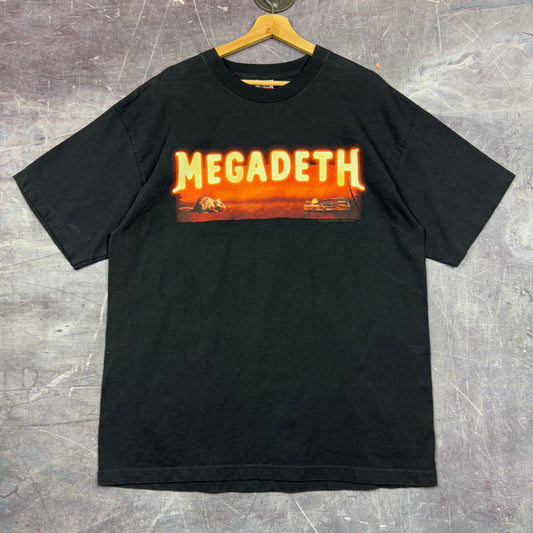 1999 Black Megadeth Mouse And Cheese Tour Graphic Shirt XL 1098