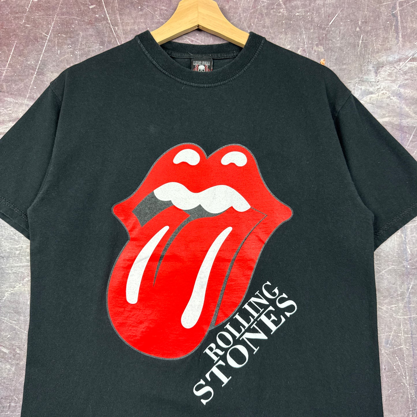 Early 00s Black Rolling Stones Tongue Graphic Shirt M 2961