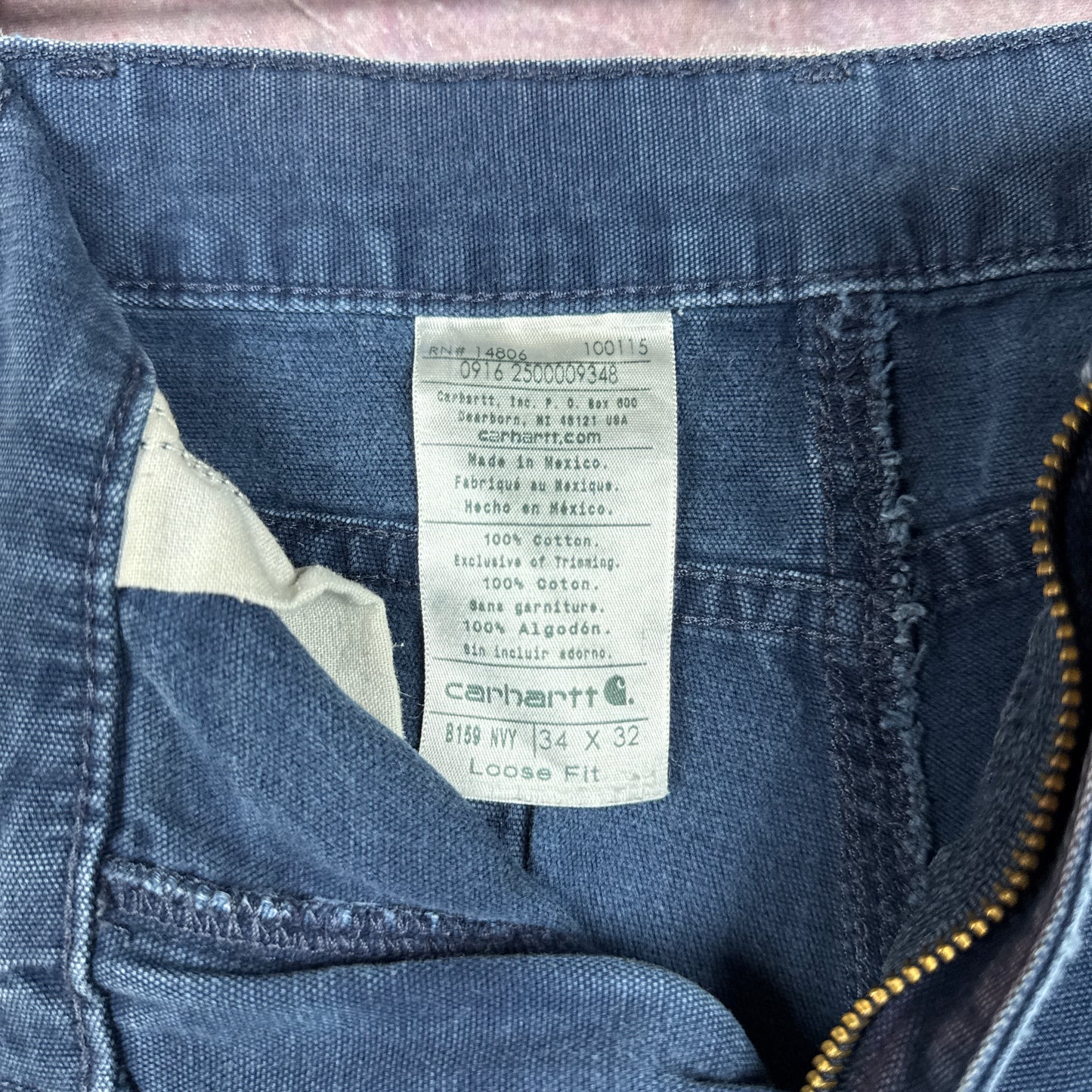 90s Navy Blue Carhartt Baggy Carpenter Work Shorts 30x10 BA83