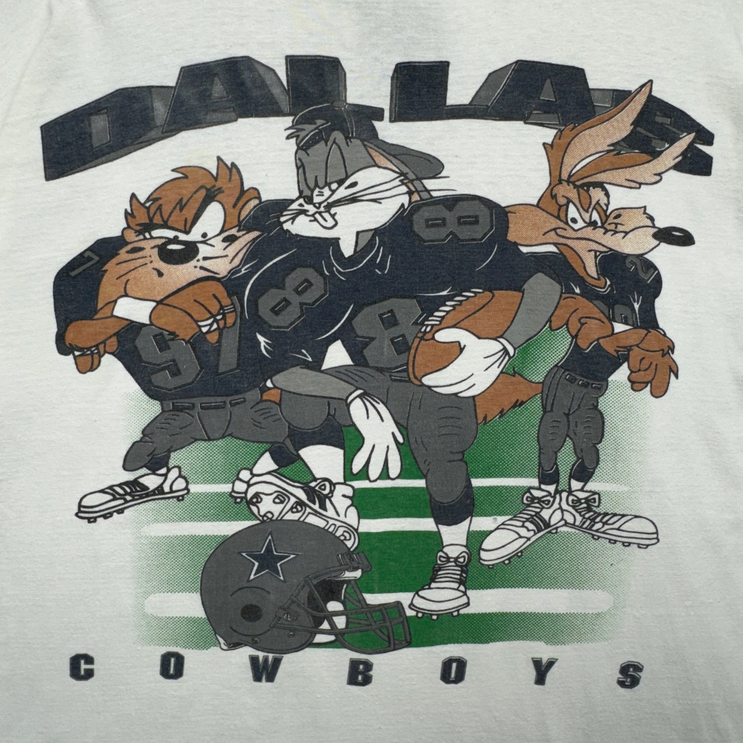 90s White Dallas Cowboys Taz Shirt 4253