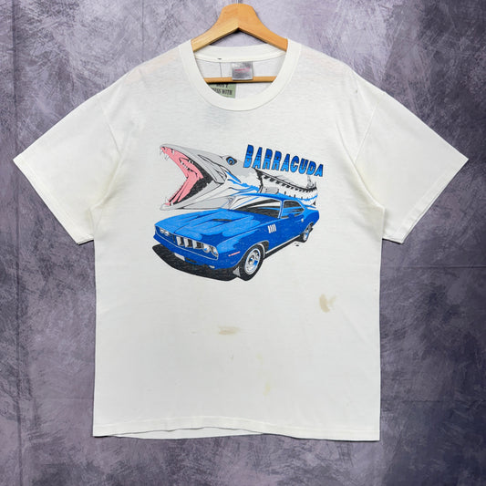 90s White Plymouth Barracuda Shirt 3888