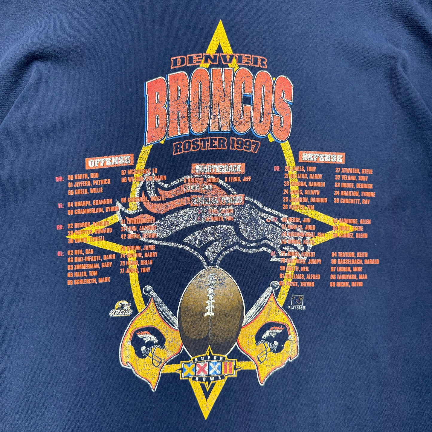 1997 Blue Denver Broncos Super Bowl XXXII Shirt 4218