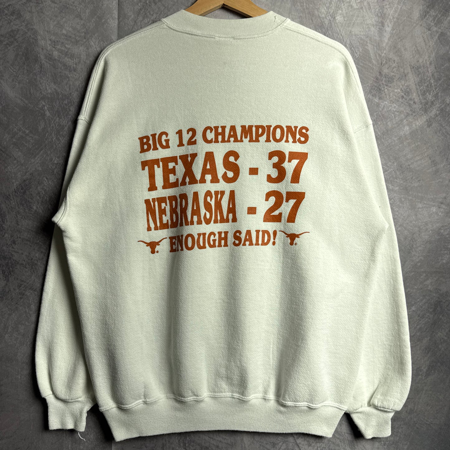 1996 White Texas Longhorns Big 12 Champions Crewneck Sweatshirt 4439