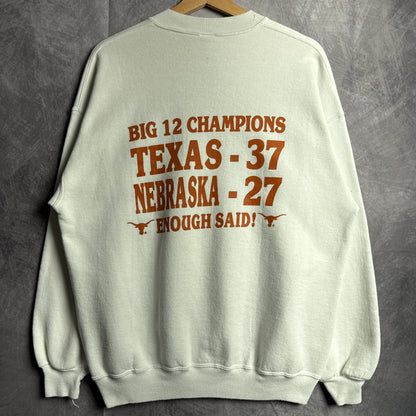 1996 White Texas Longhorns Big 12 Champions Crewneck Sweatshirt 4439