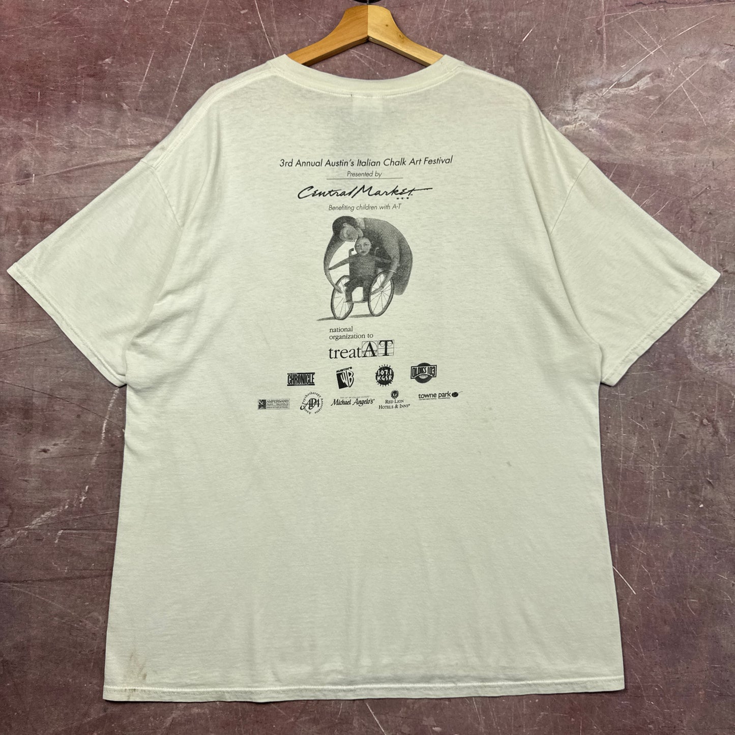 2004 White Austin Italian Chalk Art Festival Tee 3829