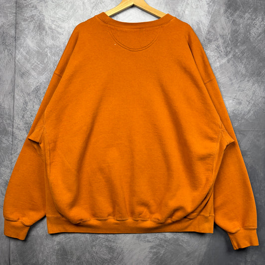 00s Orange Texas Longhorns Baseball Nike team Issue Crewneck Sweatshirt 4381