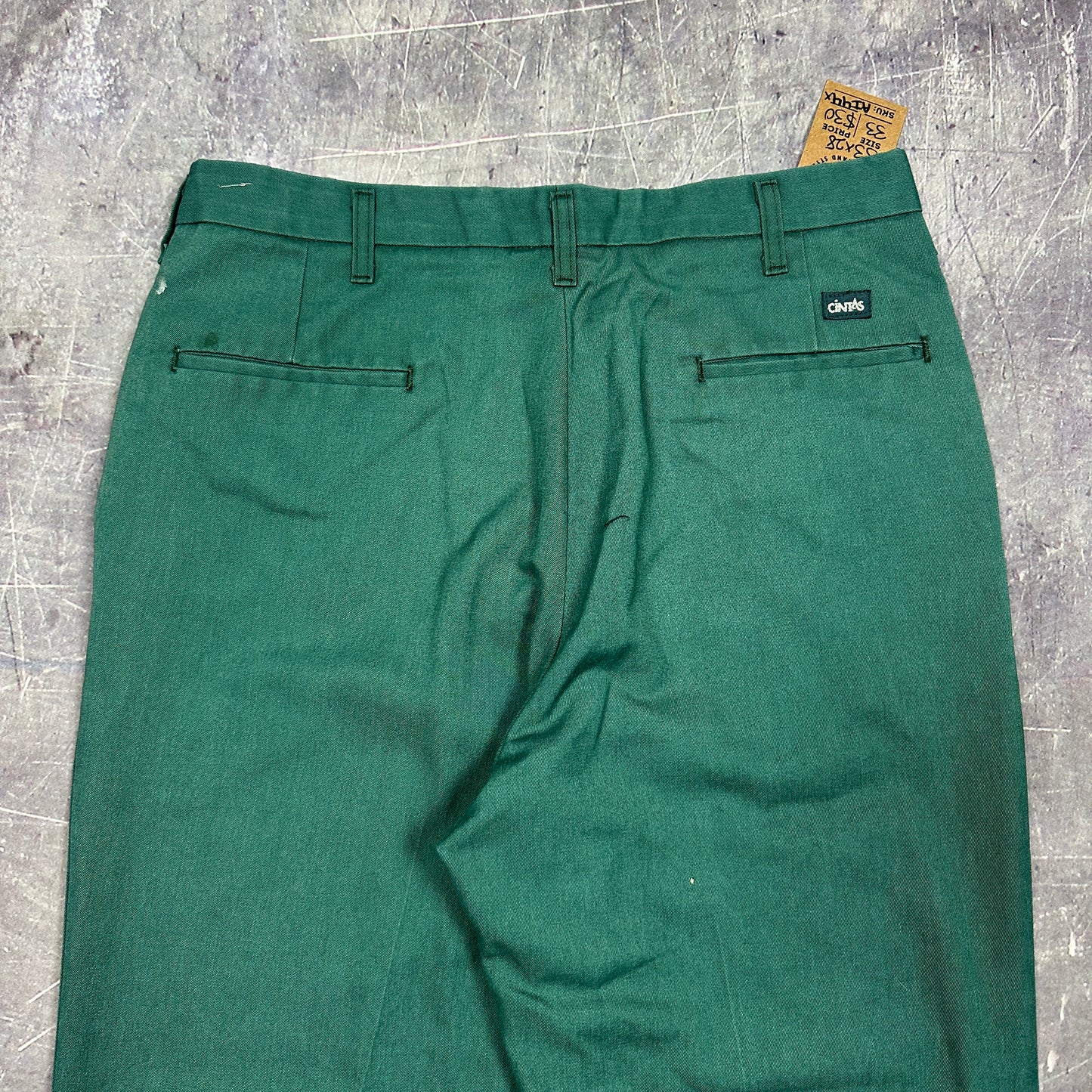 80s Green Cintas Cotton Poly Dickies Style Work Pants 33x28 AI44