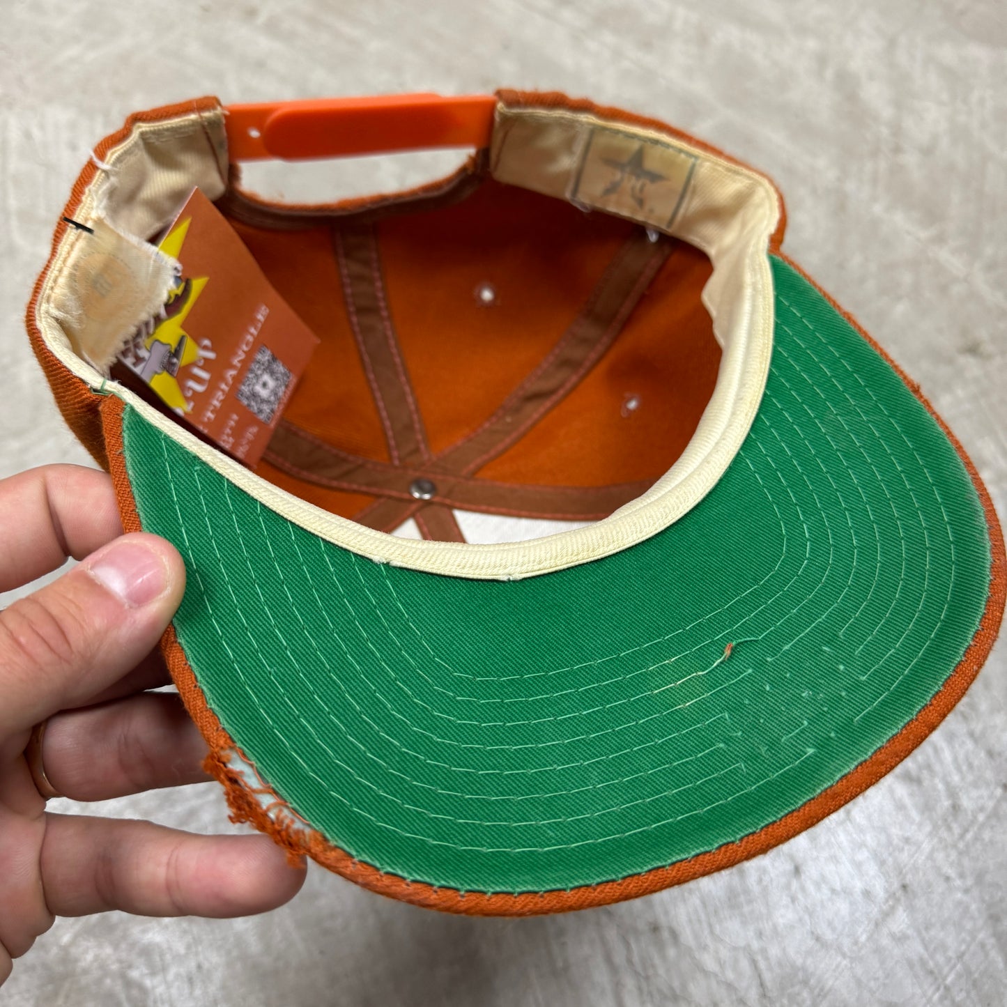 80s Orange University of Texas Longhorns Sports Specialties Single Line Script Snapback Hat