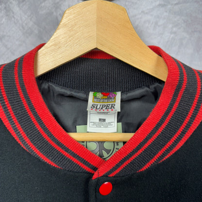 90s Black Panasonic Racing Cotton Varsity Jacket 4001