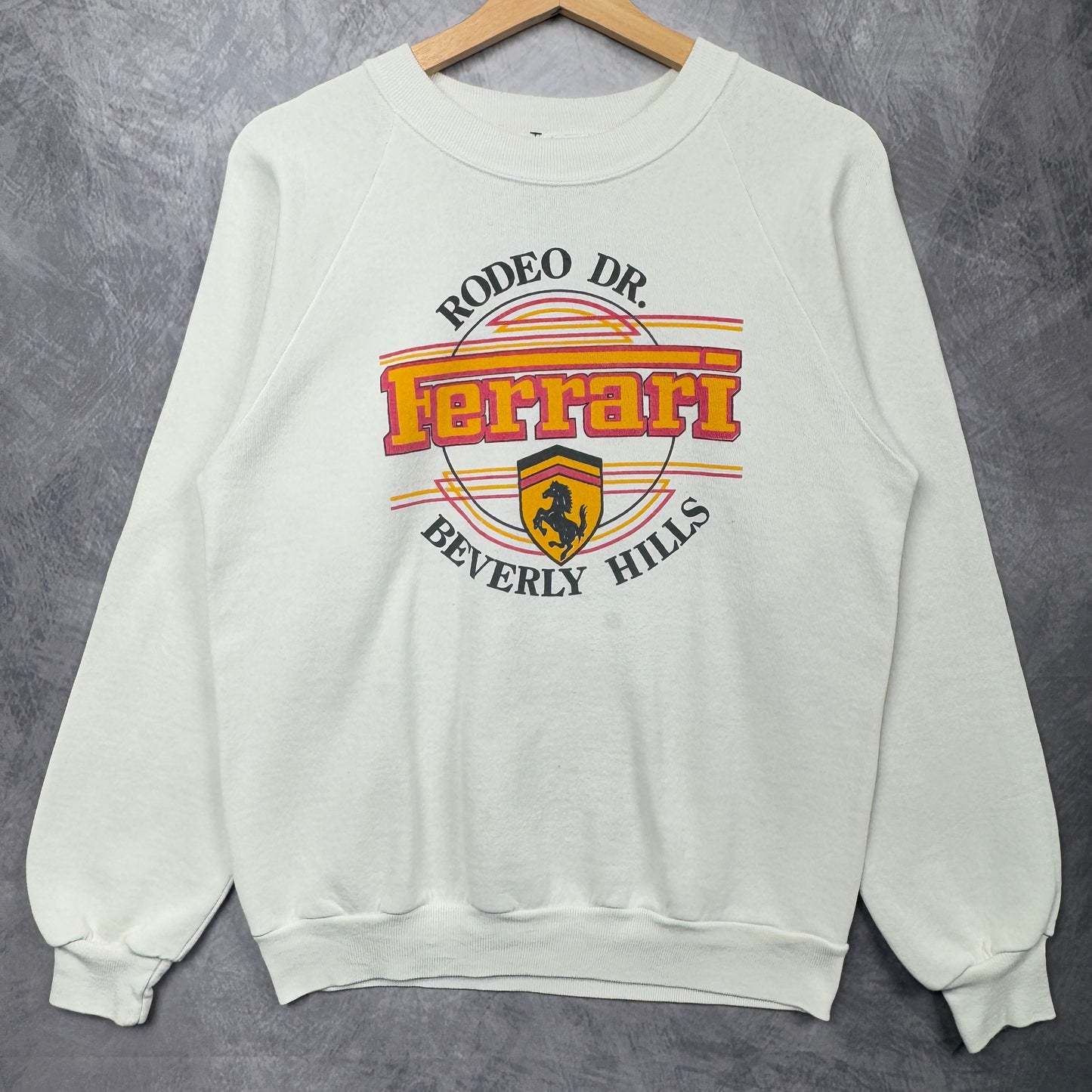80s White Beverly Hills Ferrari Crewneck Sweatshirt 4005
