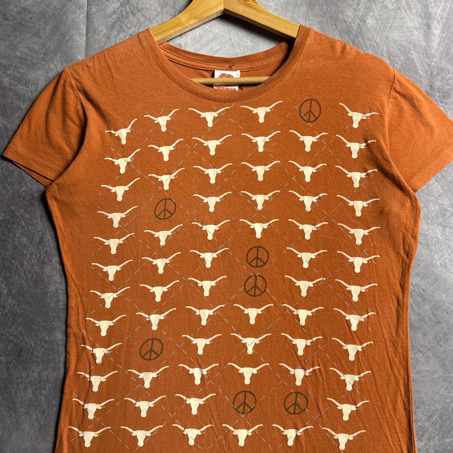 00s Orange Texas Longhorns Peace Shirt 4484