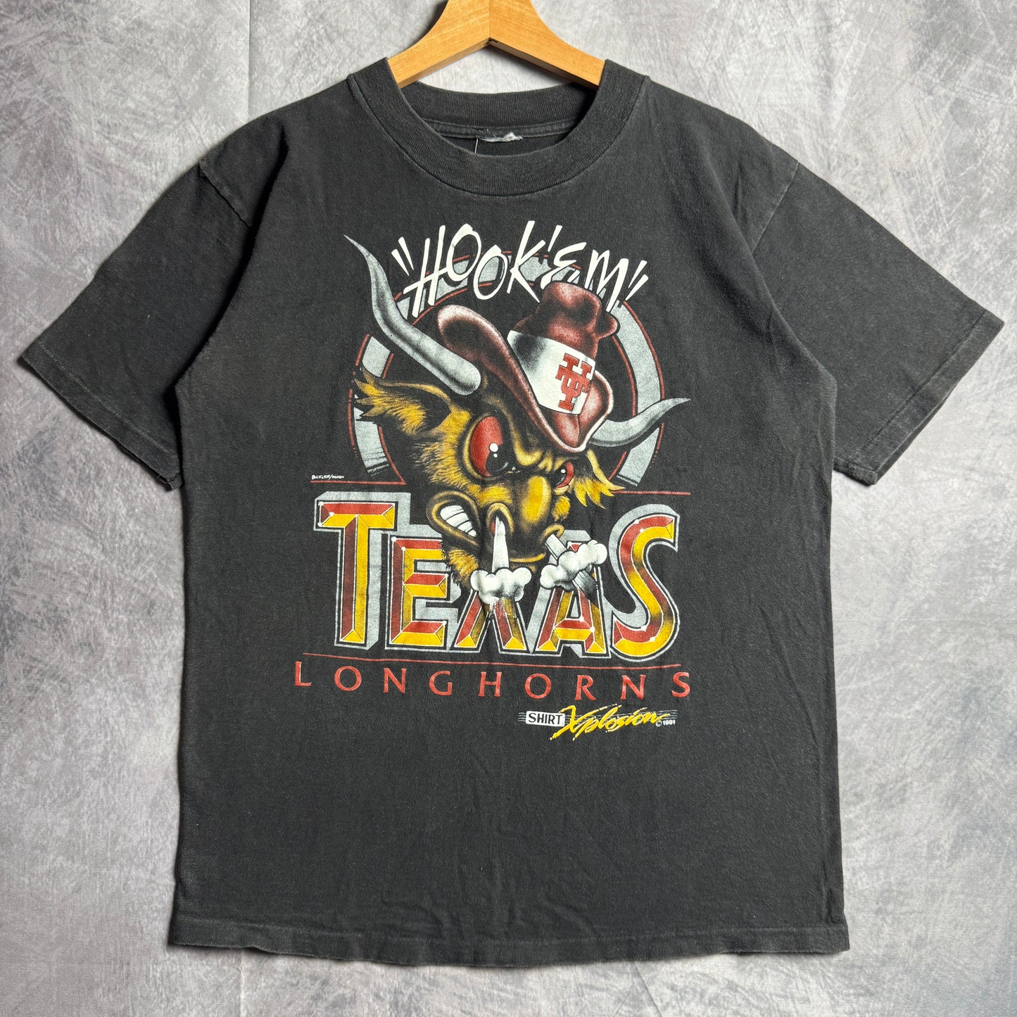 90s Black Texas Longhorns Xplosion Shirt 4552