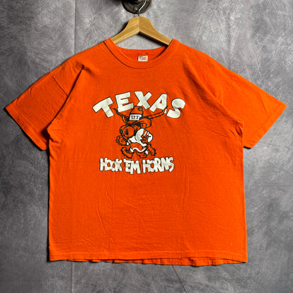 80s Orange Texas Longhorns Champion Hook Em Horns Shirt 4569