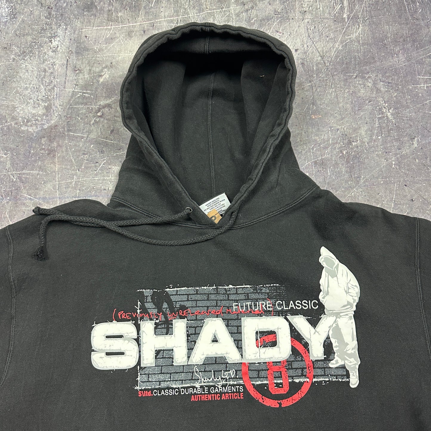 Early 00s Black Shady Brand Eminem Future Classic Hoodie L AB51