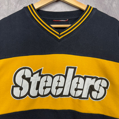 00s Black Pittsburgh Steelers Crewneck Sweatshirt 4270