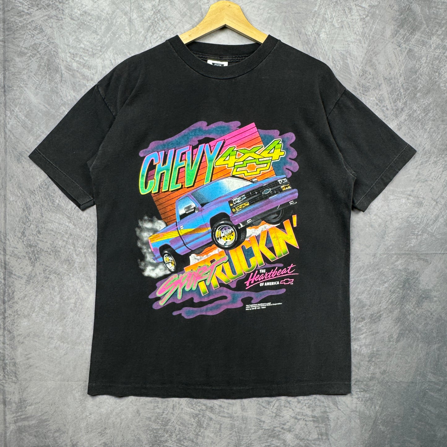 90s Black Chevy Truck Shirt 4030