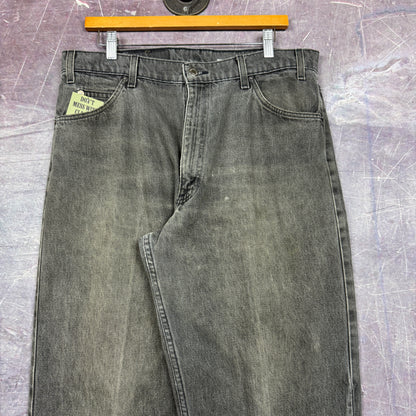 90s Faded Black Levi's 550 Orange Tab Denim Jeans 35x32 2231