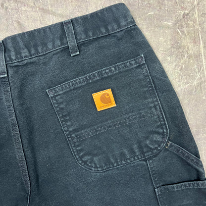 Early 00s Faded Black Baggy Carhartt Carpenter Work Shorts 33x10 AY02