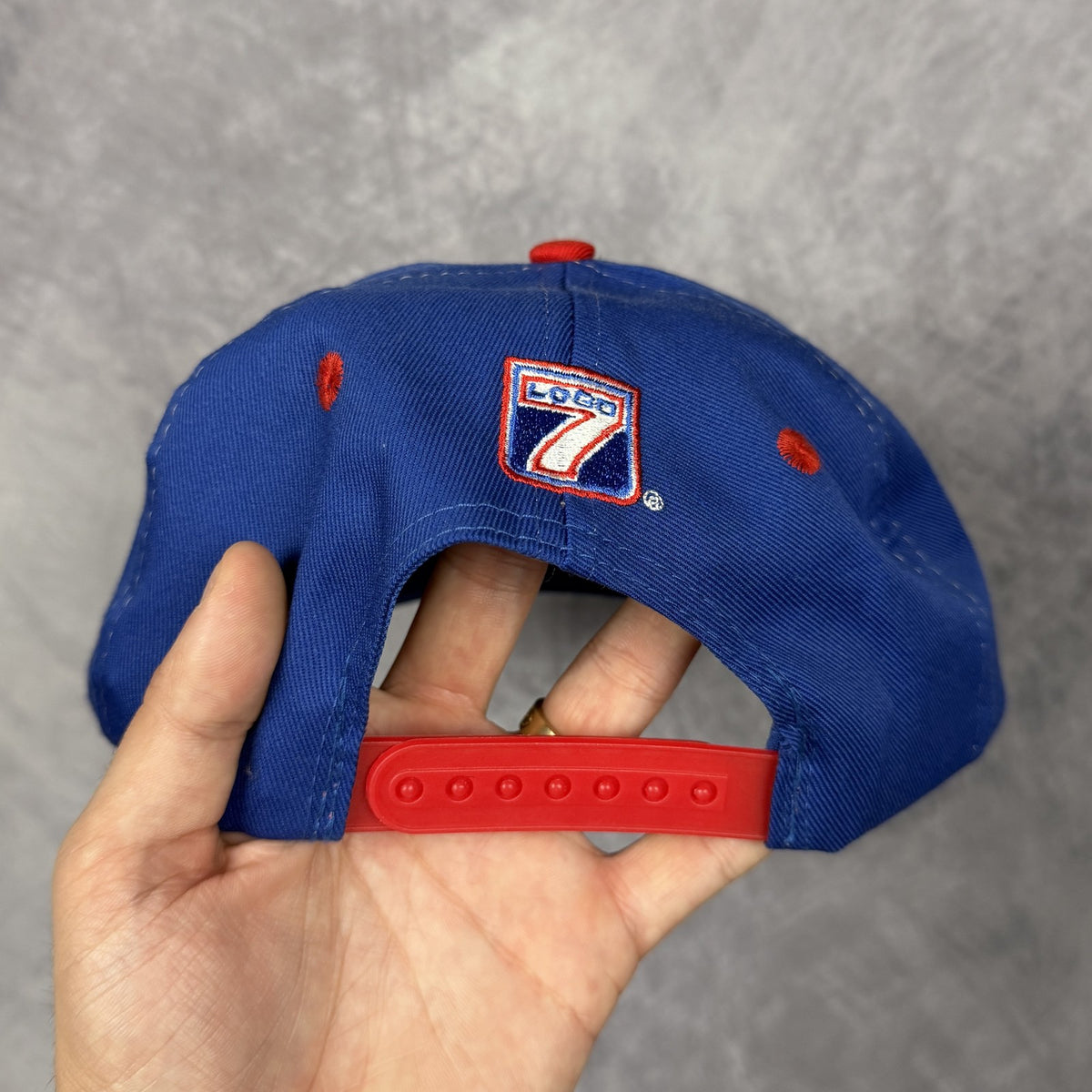 90s Blue Buffalo Bills Logo 7 Snapback Hat 6817