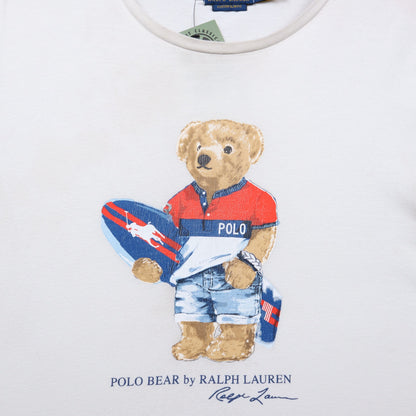 00s White Polo Ralph Lauren Surf Bear Shirt 5544