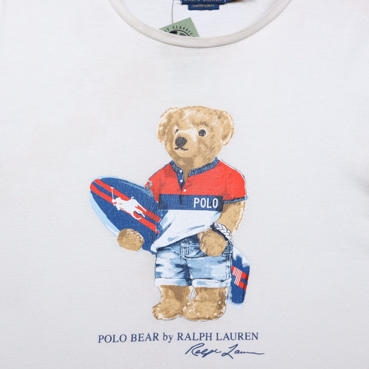 00s White Polo Ralph Lauren Surf Bear Shirt 5544