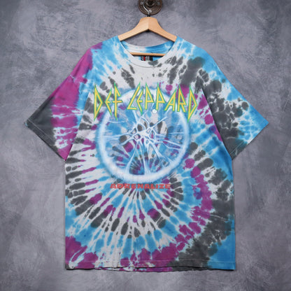 90s Blue Tie Dye Def Leppard Adrenalize Shirt 4934