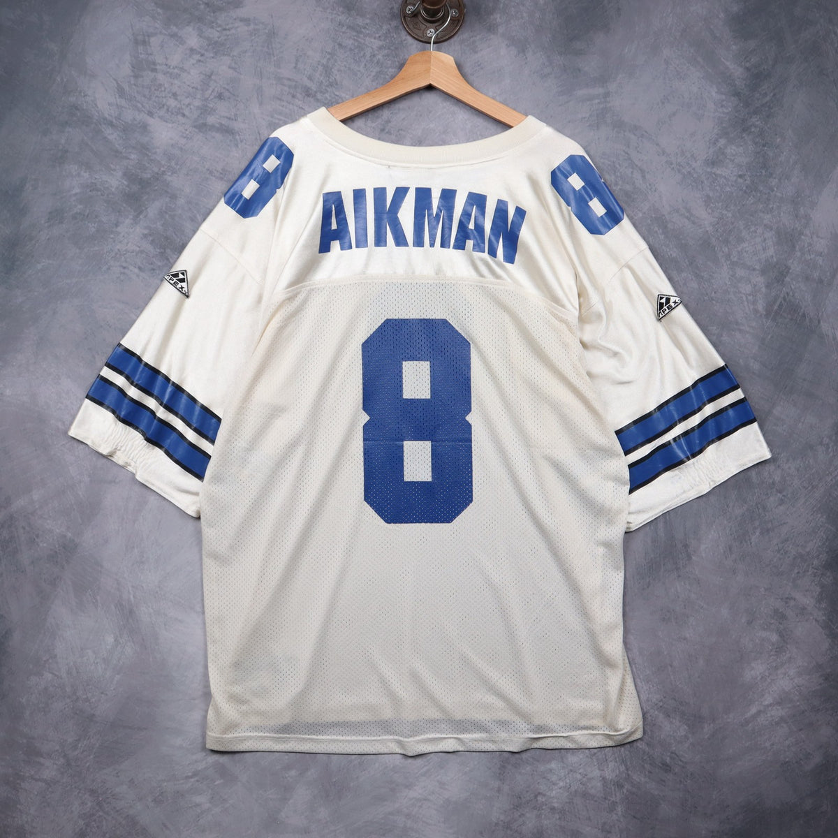 90s White Dallas Cowboys Troy Aikman Apex One Jersey 6676