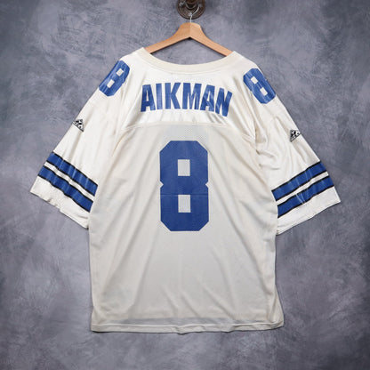 90s White Dallas Cowboys Troy Aikman Apex One Jersey 6676