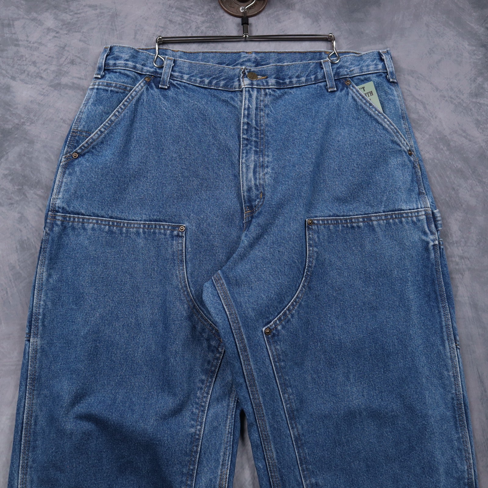 90s Medium Wash Carhartt Double Knee Denim Pants 5046