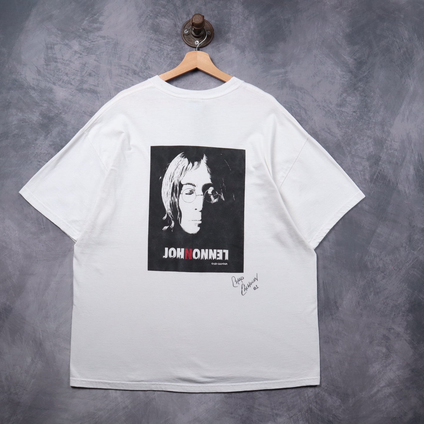 2001 White John Lennon Chad Calhoun Dream Art Shirt 5337