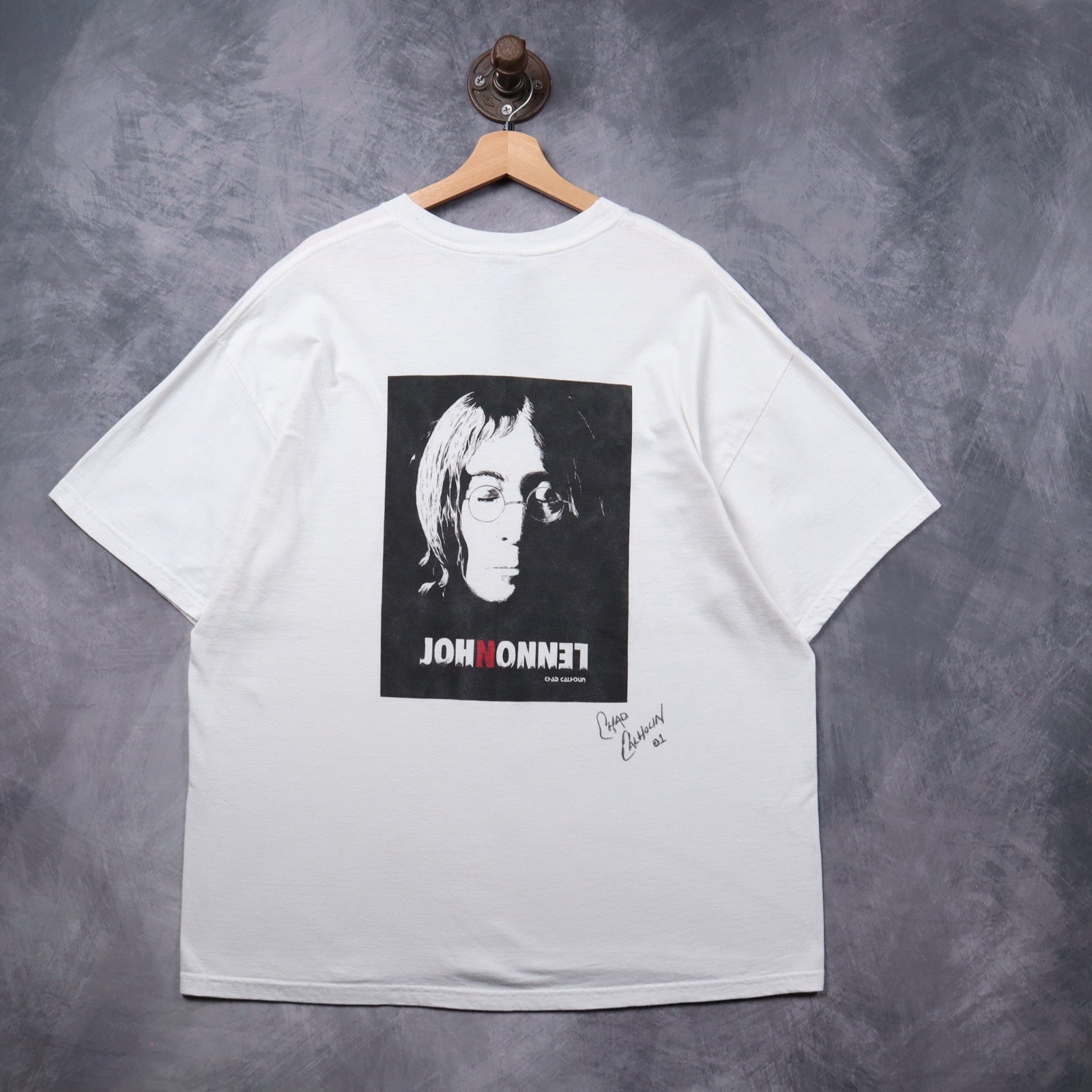 2001 White John Lennon Chad Calhoun Dream Art Shirt 5337