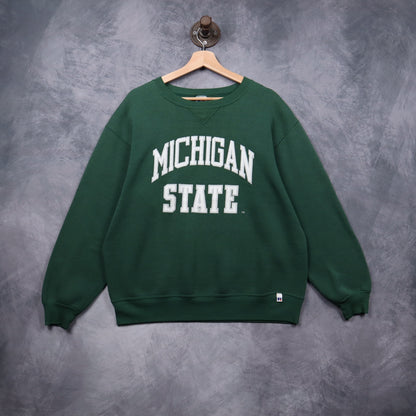 90s Green Michigan State Russell Athletic Crewneck Sweatshirt 5538